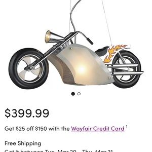 Motorcycle ceiling light fixture  adjustable height